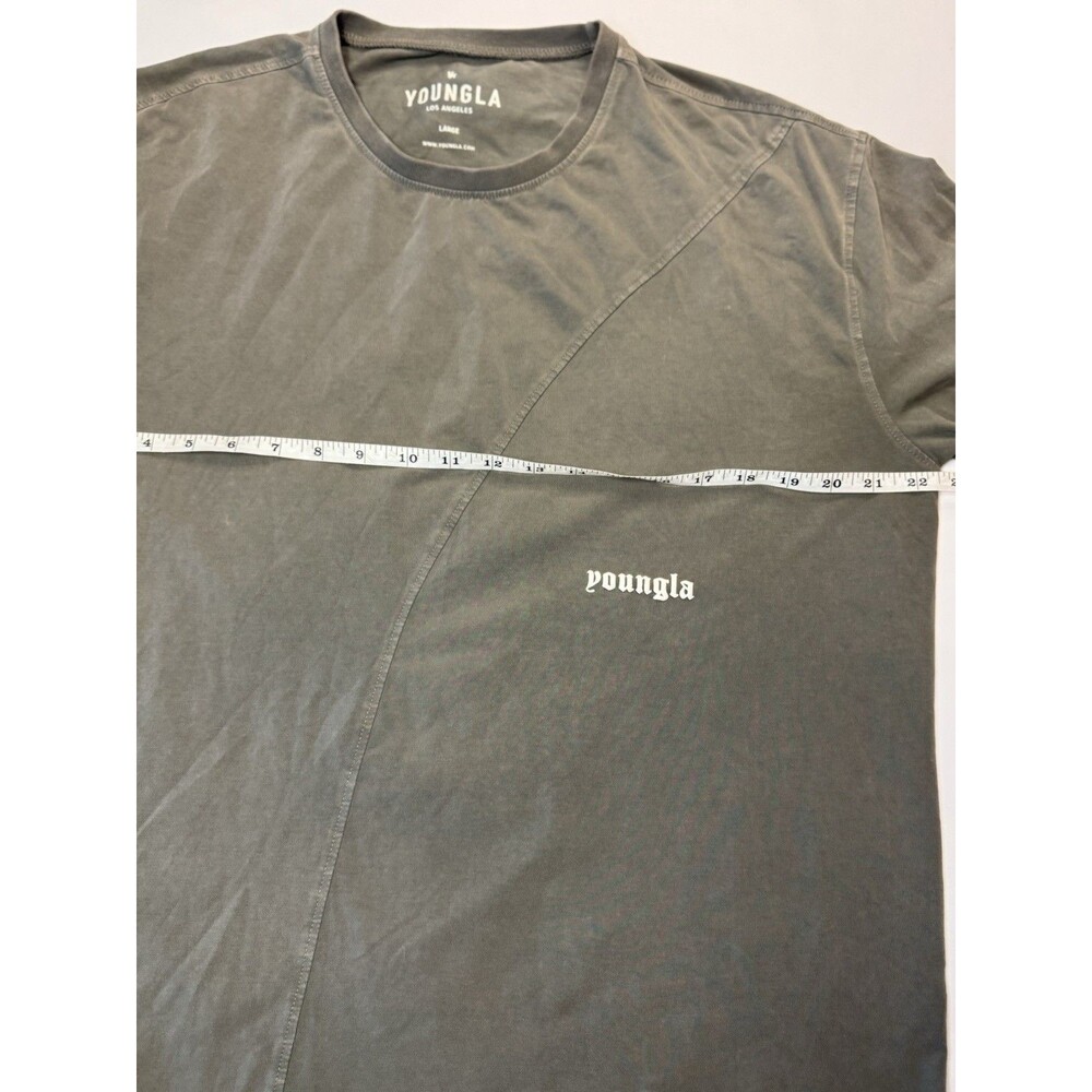 YoungLA Short Sleeve Tee-Shirt Dark Gray Mens Large Spellout - Picture 3 of 6
